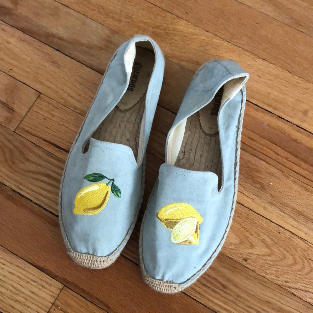 Soludos lemon espadrille flats sz 9 🍋